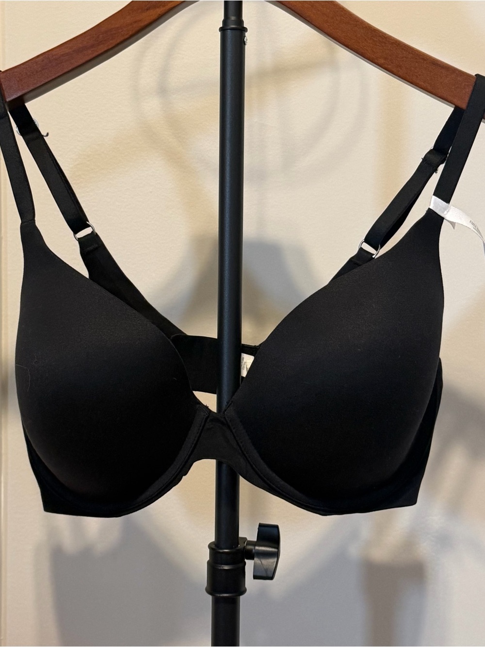 Aerie Black Real Sunnie Smooth T-Shirt Bra, full coverage, 34DD